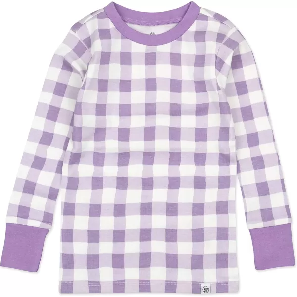 HonestBaby Multipack 2Piece Pajamas Sleepwear Pjs 100 Organic Cotton for Infant Baby Toddler Girls LegacyPainted Buffalo Purple