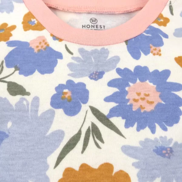HonestBaby Multipack 2Piece Pajamas Sleepwear Pjs 100 Organic Cotton for Infant Baby Toddler Girls LegacyPainterly Floral Blue