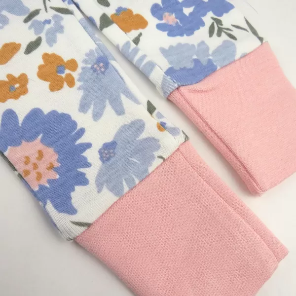 HonestBaby Multipack 2Piece Pajamas Sleepwear Pjs 100 Organic Cotton for Infant Baby Toddler Girls LegacyPainterly Floral Blue