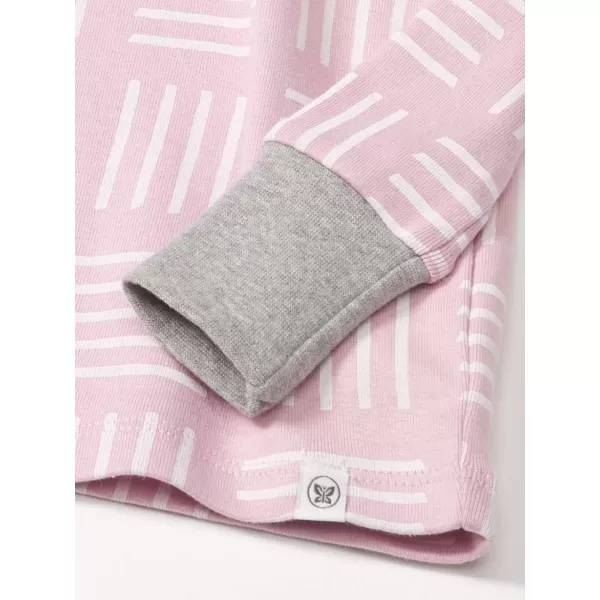 HonestBaby Multipack 2Piece Pajamas Sleepwear Pjs 100 Organic Cotton for Infant Baby Toddler Girls LegacySketchy Square Lilac