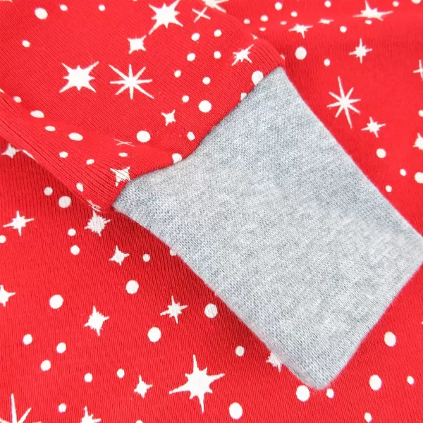 HonestBaby Multipack 2Piece Pajamas Sleepwear Pjs 100 Organic Cotton for Infant Baby Toddler Girls LegacyTwinkle Star Red