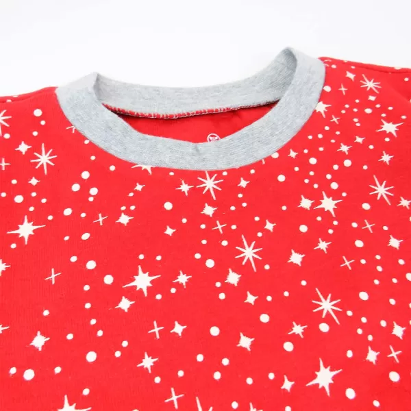 HonestBaby Multipack 2Piece Pajamas Sleepwear Pjs 100 Organic Cotton for Infant Baby Toddler Girls LegacyTwinkle Star Red