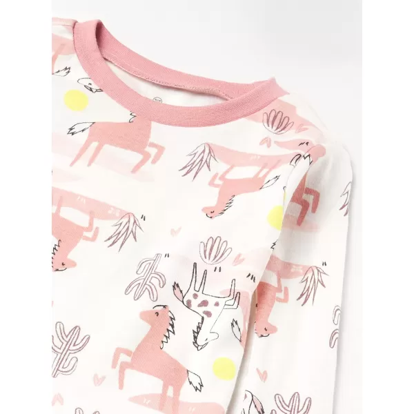 HonestBaby Multipack 2Piece Pajamas Sleepwear Pjs 100 Organic Cotton for Infant Baby Toddler Girls LegacyVintage Ponies