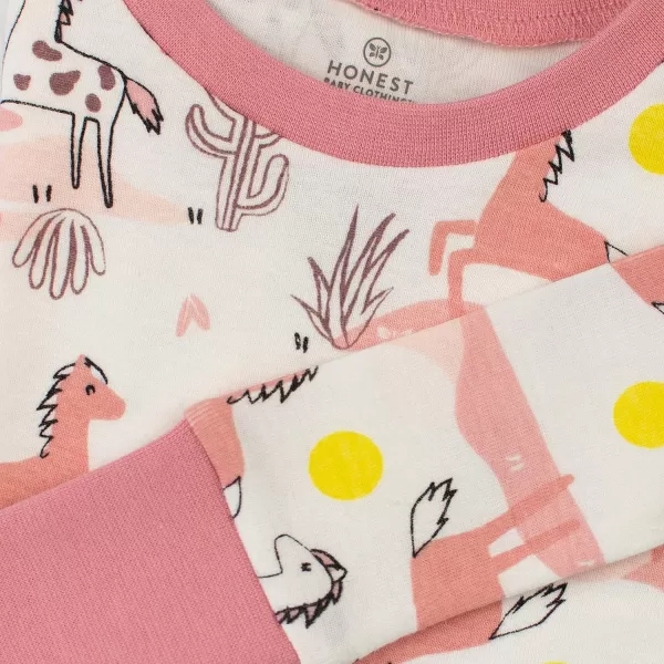 HonestBaby Multipack 2Piece Pajamas Sleepwear Pjs 100 Organic Cotton for Infant Baby Toddler Girls LegacyVintage Ponies