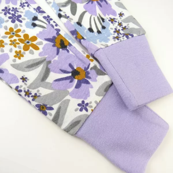 HonestBaby Multipack 2Piece Pajamas Sleepwear Pjs 100 Organic Cotton for Infant Baby and Toddler GirlsJumbo Floral Lilac