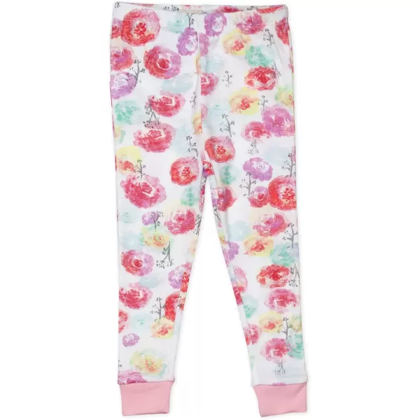 HonestBaby Multipack 2Piece Pajamas Sleepwear Pjs 100 Organic Cotton for Infant Baby and Toddler GirlsRose Blossom