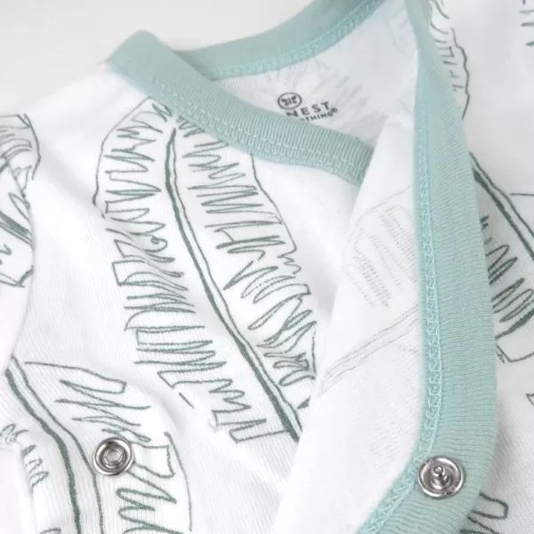 HonestBaby Multipack Gift Bundle Sets Mix Match Outfits 100 Organic Cotton for Newborn Infant Baby Boys Girls Unisex6 Jumbo Leaf Sage