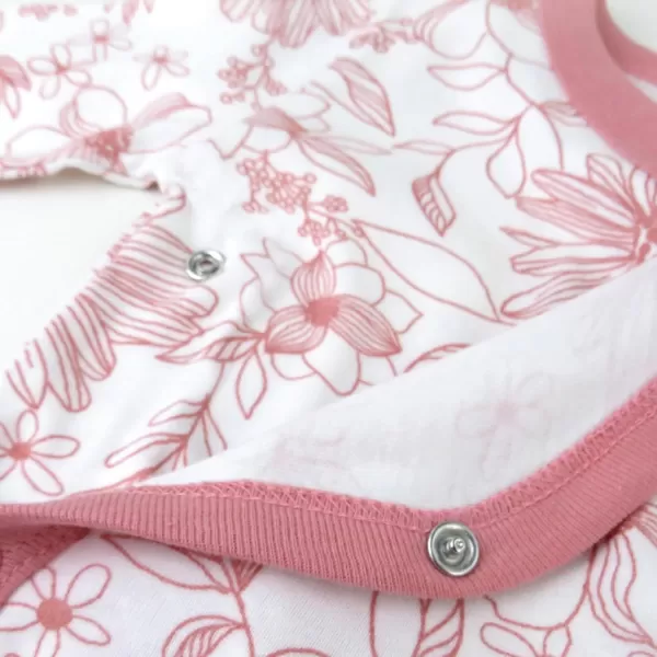 HonestBaby Multipack Gift Bundle Sets Mix Match Outfits 100 Organic Cotton for Newborn Infant Baby Boys Girls Unisex6 Sketchy Floral Pink