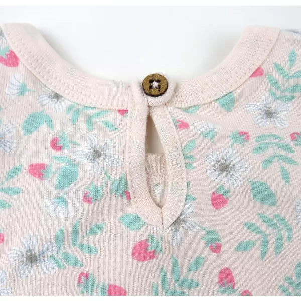 HonestBaby Multipack Gift Bundle Sets Mix Match Outfits 100 Organic Cotton for Newborn Infant Baby Boys Girls Unisex6 Strawberry Patch