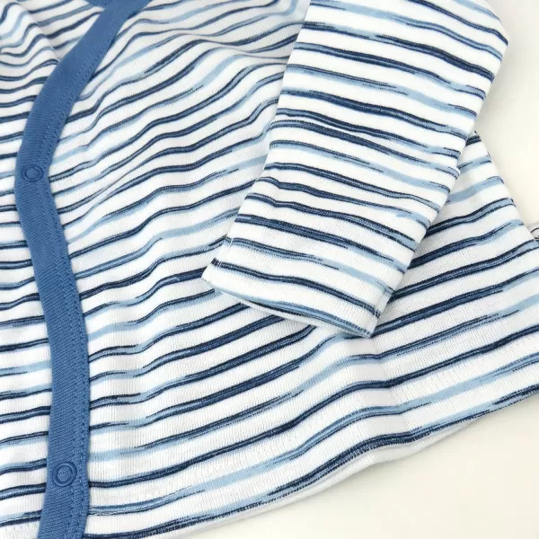 HonestBaby Multipack Gift Bundle Sets Mix Match Outfits 100 Organic Cotton for Newborn Infant Baby Boys Girls Unisex7 White Indigo Stripe