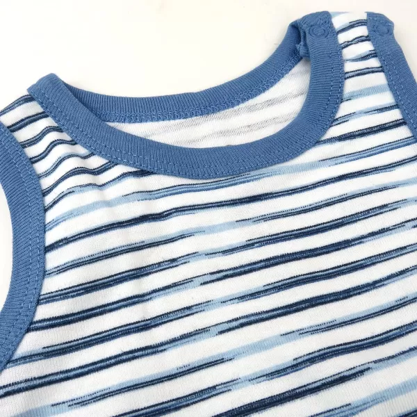 HonestBaby Multipack Gift Bundle Sets Mix Match Outfits 100 Organic Cotton for Newborn Infant Baby Boys Girls Unisex7 White Indigo Stripe