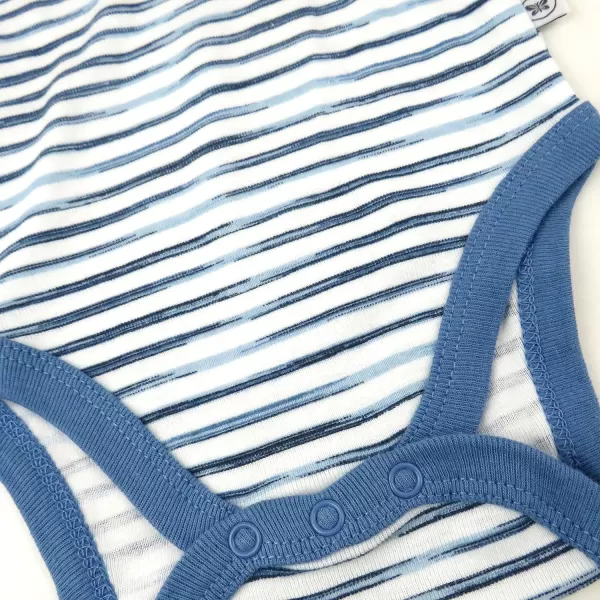 HonestBaby Multipack Gift Bundle Sets Mix Match Outfits 100 Organic Cotton for Newborn Infant Baby Boys Girls Unisex7 White Indigo Stripe