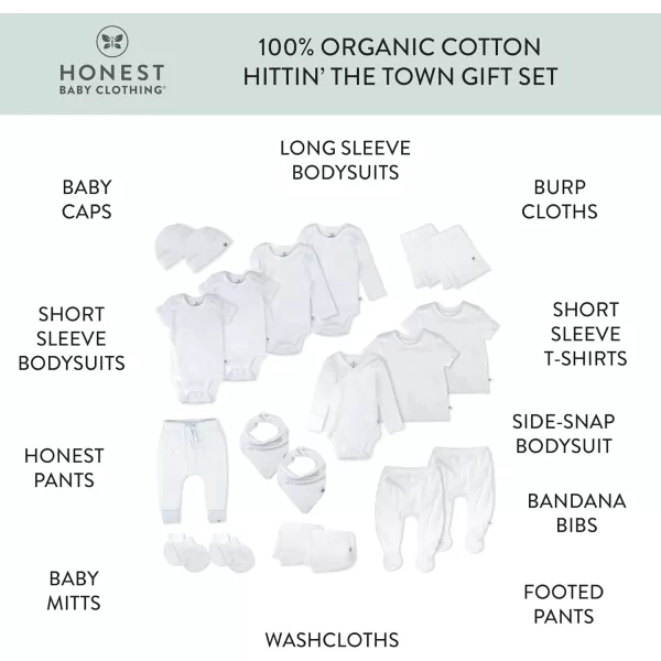 HonestBaby Multipack Gift Sets 100 Organic Cotton for Newborn Infant Baby Boys Girls Unisex20 Bright White