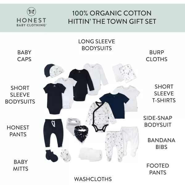 HonestBaby Multipack Gift Sets 100 Organic Cotton for Newborn Infant Baby Boys Girls Unisex20 Twinkle Star Navy