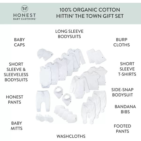 HonestBaby Multipack Gift Sets 100 Organic Cotton for Newborn Infant Baby Boys Girls Unisex24 Bright White