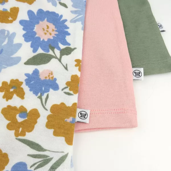 HonestBaby Multipack Gift Sets Mix Match Outfits 100 Organic Cotton for Newborn Infant Baby Boys Girls Unisex LEGACY6Piece Set Painterly Floral Blue