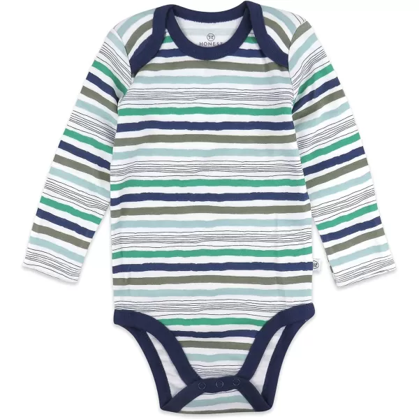 HonestBaby Multipack Gift Sets Mix Match Outfits 100 Organic Cotton for Newborn Infant Baby Boys Girls Unisex LEGACY8Piece Set Hand Drawn Nature Stripe Navy