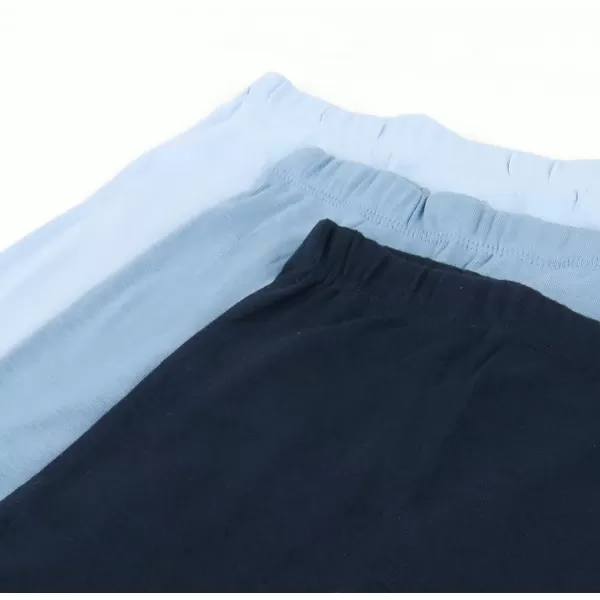 HonestBaby Multipack Harem Pants Roomy Fit Pull on Bottoms 100 Organic Cotton for Infant Baby Boys Girls Unisex3pack Blue Ombre