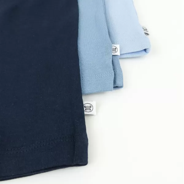 HonestBaby Multipack Harem Pants Roomy Fit Pull on Bottoms 100 Organic Cotton for Infant Baby Boys Girls Unisex3pack Blue Ombre