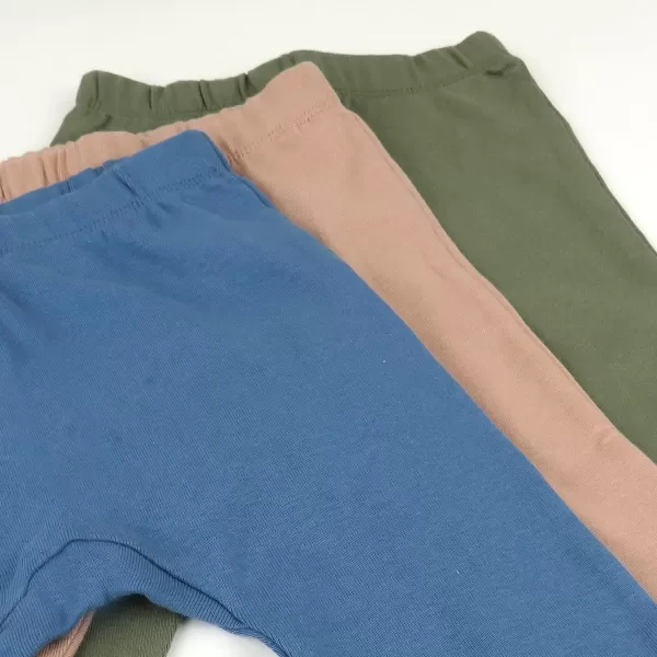 HonestBaby Multipack Harem Pants Roomy Fit Pull on Bottoms 100 Organic Cotton for Infant Baby Boys Girls Unisex3pack Earthy Blues