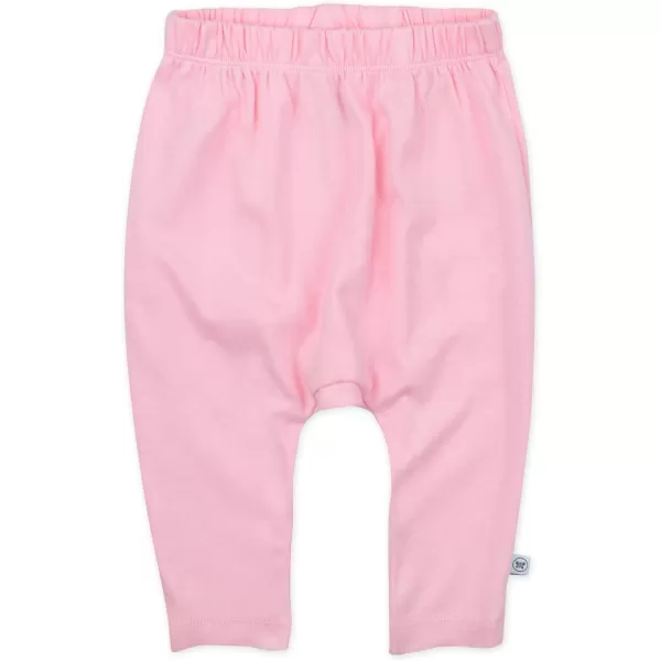 HonestBaby Multipack Harem Pants Roomy Fit Pull on Bottoms 100 Organic Cotton for Infant Baby Boys Girls Unisex3pack Pink Ombre