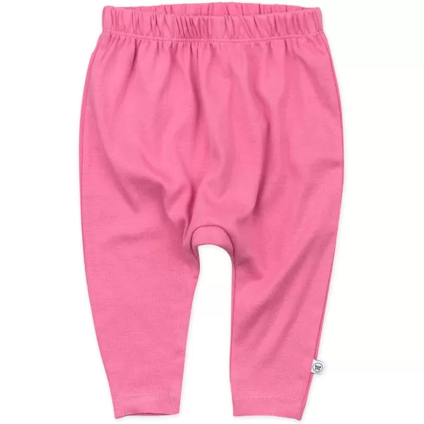HonestBaby Multipack Harem Pants Roomy Fit Pull on Bottoms 100 Organic Cotton for Infant Baby Boys Girls Unisex3pack Pink Ombre
