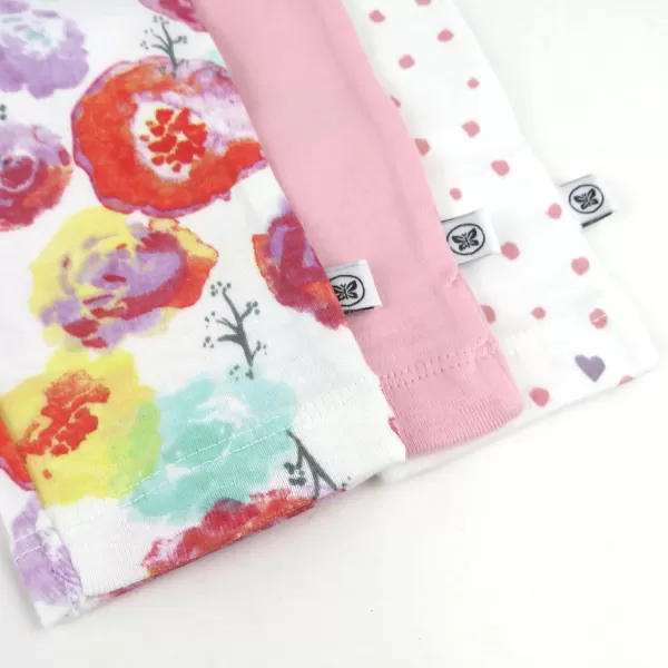 HonestBaby Multipack Harem Pants Roomy Fit Pull on Bottoms 100 Organic Cotton for Infant Baby Boys Girls Unisex3pack Rose Blossom
