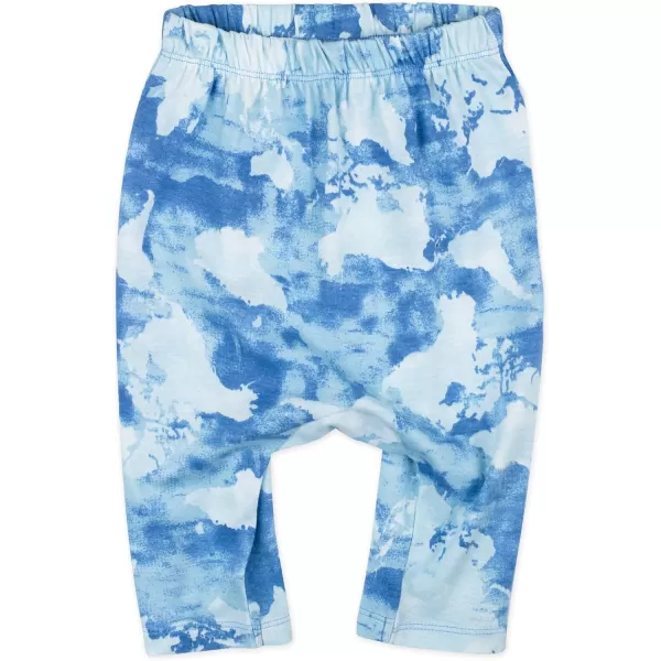 HonestBaby Multipack Harem Pants Roomy Fit Pull on Bottoms 100 Organic Cotton for Infant Baby Boys Girls Unisex3pack Watercolor World
