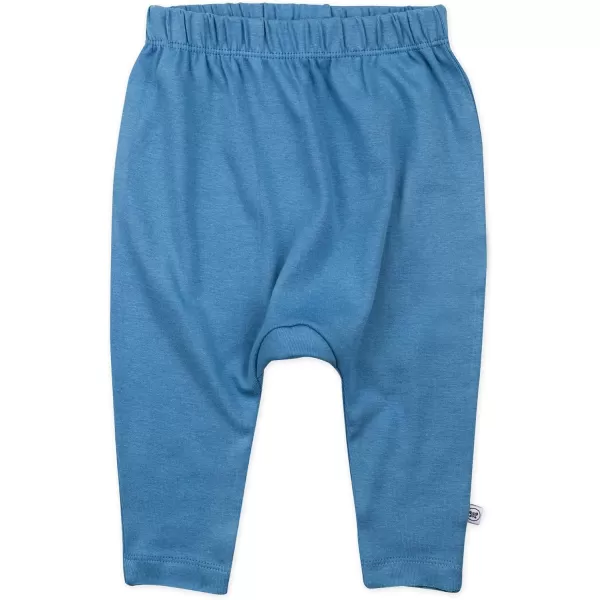 HonestBaby Multipack Harem Pants Roomy Fit Pull on Bottoms 100 Organic Cotton for Infant Baby Boys Girls Unisex4pack Blue Ombre