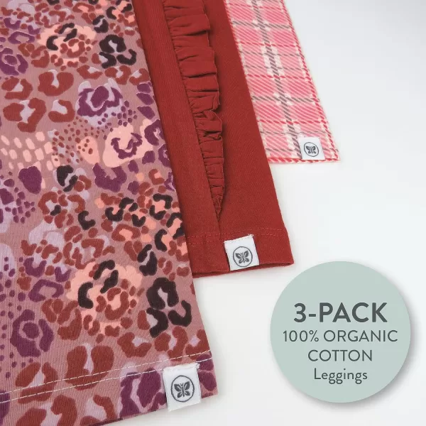 HonestBaby Multipack Leggings Skinny Flare and Cargo Pants Organic Cotton for Infant Baby Girls Toddlers Little Kids3pack Dreamy Jaguar
