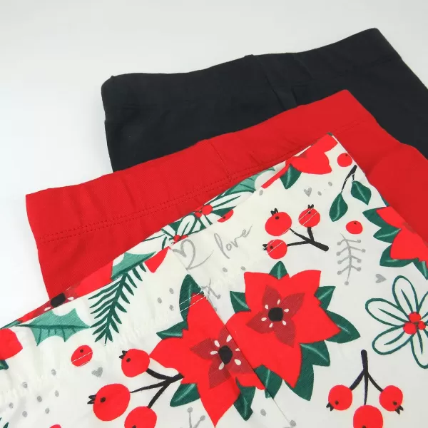 HonestBaby Multipack Leggings Skinny Flare and Cargo Pants Organic Cotton for Infant Baby Girls Toddlers Little Kids3pack Holiday Floral