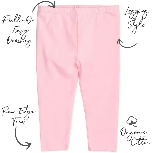 HonestBaby Multipack Leggings Skinny Flare and Cargo Pants Organic Cotton for Infant Baby Girls Toddlers Little Kids4pack Rose Blossom
