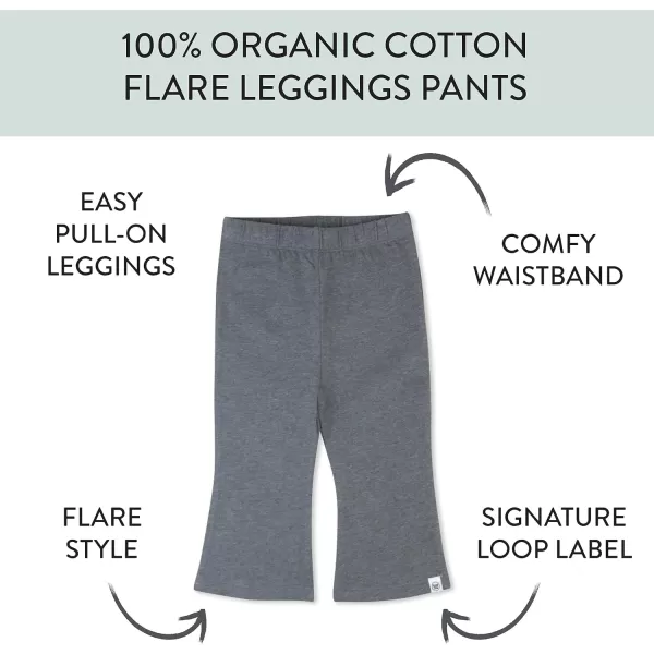 HonestBaby Multipack Leggings Skinny Flare and Cargo Pants Organic Cotton for Infant Baby Girls Toddlers Little KidsBlack Ombre