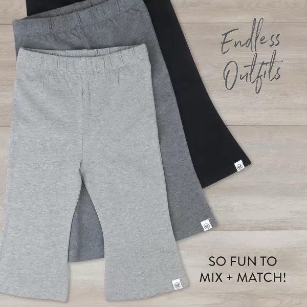 HonestBaby Multipack Leggings Skinny Flare and Cargo Pants Organic Cotton for Infant Baby Girls Toddlers Little KidsBlack Ombre