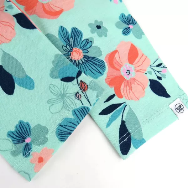 HonestBaby Multipack Leggings Skinny Flare and Cargo Pants Organic Cotton for Infant Baby GirlsToddlersLittle KidsLegacy3pack Dreamy Floral Aqua Blue