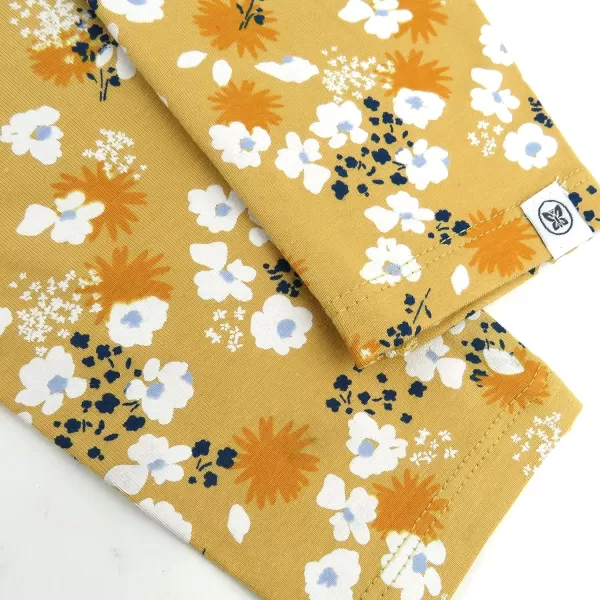 HonestBaby Multipack Leggings Skinny Flare and Cargo Pants Organic Cotton for Infant Baby GirlsToddlersLittle KidsLegacy3pack Painterly Ditsy Honey