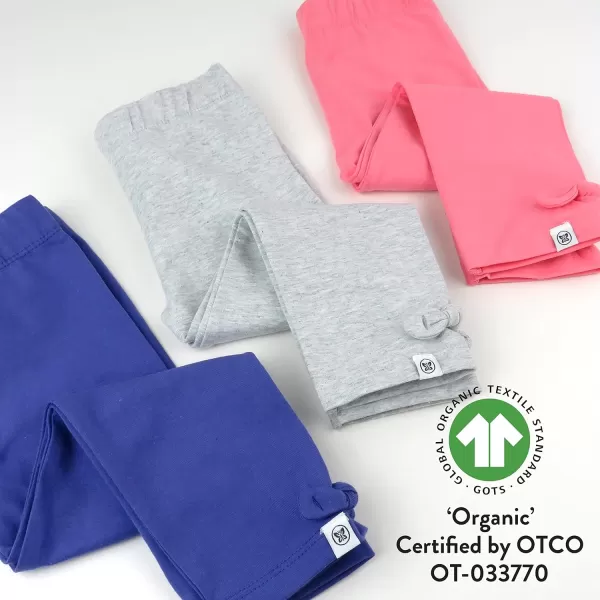 HonestBaby Multipack Leggings Skinny Flare and Cargo Pants Organic Cotton for Infant Baby GirlsToddlersLittle KidsLegacy3pack Pretty Pink
