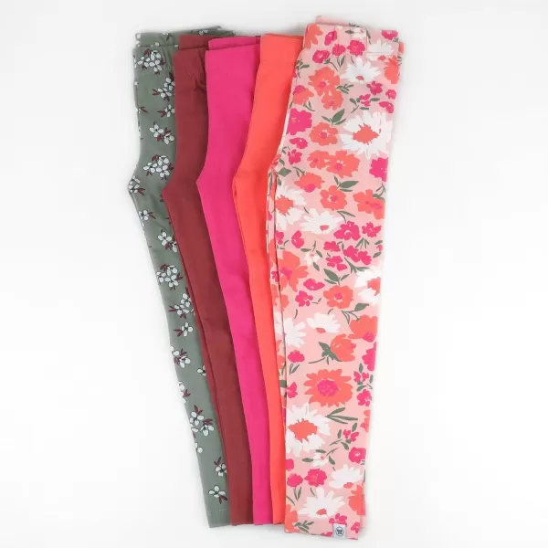 HonestBaby Multipack Leggings Skinny Flare and Cargo Pants Organic Cotton for Infant Baby GirlsToddlersLittle KidsLegacy5pack Color Me Happy