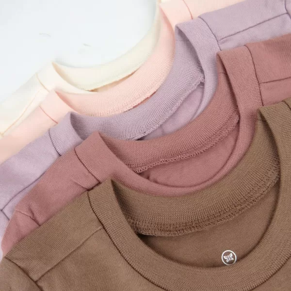 HonestBaby Multipack Long Sleeve Tshirts Tee 100 Organic Cotton Baby Toddler Kids Boys GirlsAutumn Pinks
