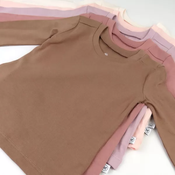 HonestBaby Multipack Long Sleeve Tshirts Tee 100 Organic Cotton Baby Toddler Kids Boys GirlsAutumn Pinks