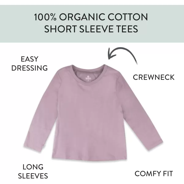 HonestBaby Multipack Long Sleeve Tshirts Tee 100 Organic Cotton Baby Toddler Kids Boys GirlsAutumn Pinks