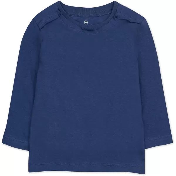 HonestBaby Multipack Long Sleeve Tshirts Tee 100 Organic Cotton Baby Toddler Kids Boys GirlsBlue Ombre