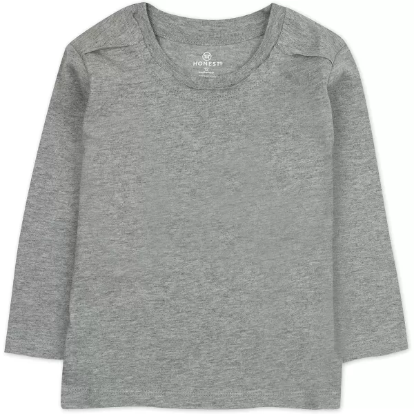 HonestBaby Multipack Long Sleeve Tshirts Tee 100 Organic Cotton Baby Toddler Kids Boys GirlsGray Ombre