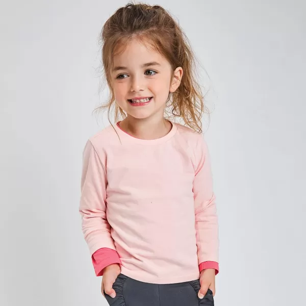 HonestBaby Multipack Long Sleeve Tshirts Tee 100 Organic Cotton Baby Toddler Kids Boys GirlsRomantic Pink
