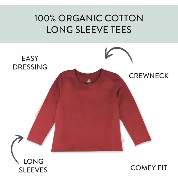 HonestBaby Multipack Long Sleeve Tshirts Tee 100 Organic Cotton Baby Toddler Kids Boys GirlsRomantic Pink