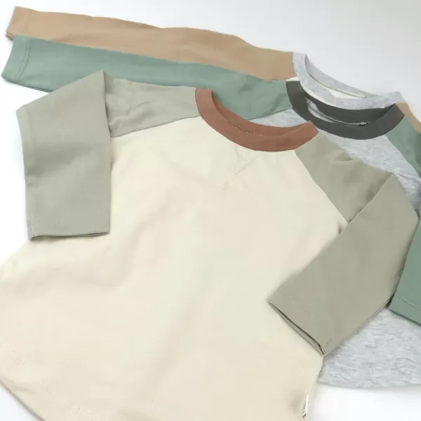 HonestBaby Multipack Long Sleeve Tshirts Tee 100 Organic Cotton Baby Toddler Kids Boys GirlsSandy Teal