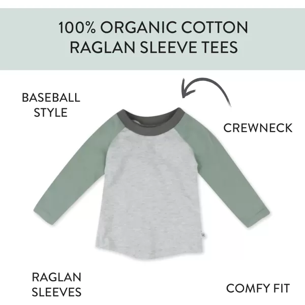HonestBaby Multipack Long Sleeve Tshirts Tee 100 Organic Cotton Baby Toddler Kids Boys GirlsSandy Teal