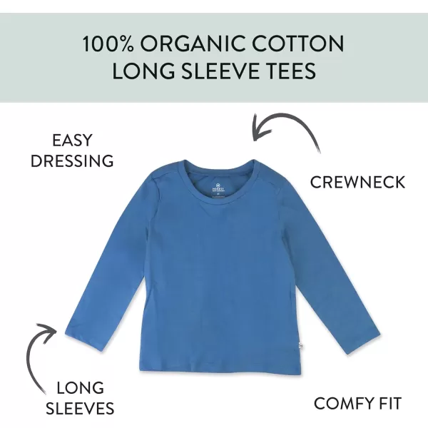 HonestBaby Multipack Long Sleeve Tshirts Tee 100 Organic Cotton Baby Toddler Kids Boys GirlsSea Ombre