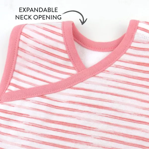 HonestBaby Multipack Reversible 4in1 Bibs Absorbent Terry and Knit 100 Organic Cotton Infant Baby Boys Girls Unisex5pack Strawberry Pink Floral