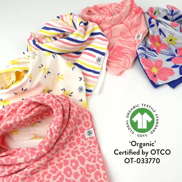 HonestBaby Multipack Reversible Bandana Drool Bibs Burpcloths Adjustable Snaps 100 Organic Cotton Legacy5pack Love Dove